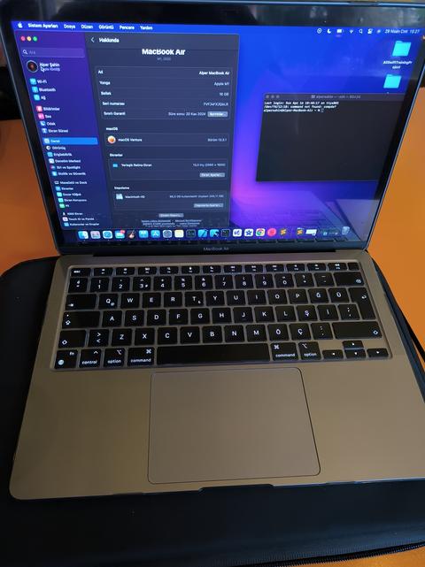 M1 16 GB 256 GB Z1240009K Macbook Air Satılık. 2070 3070li laptop takaslı