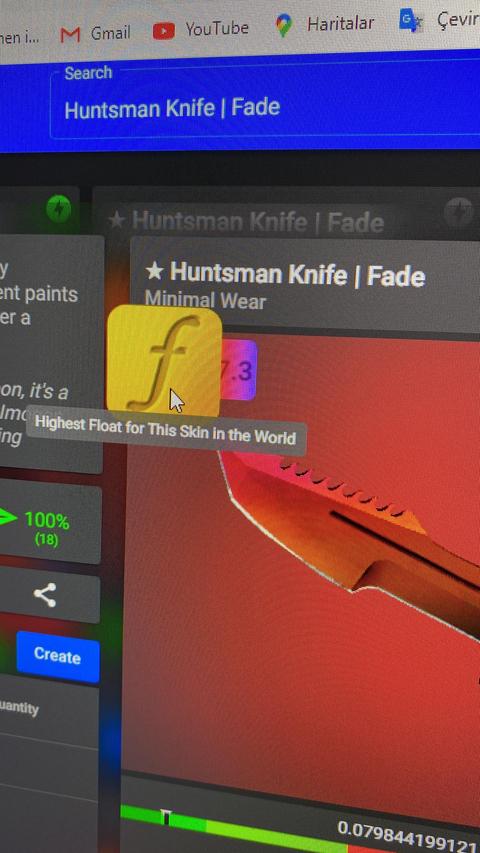 CSGO Huntsman Knife Fade MW #Rank1