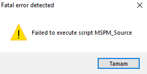 failed to execute script msp m_source hatası