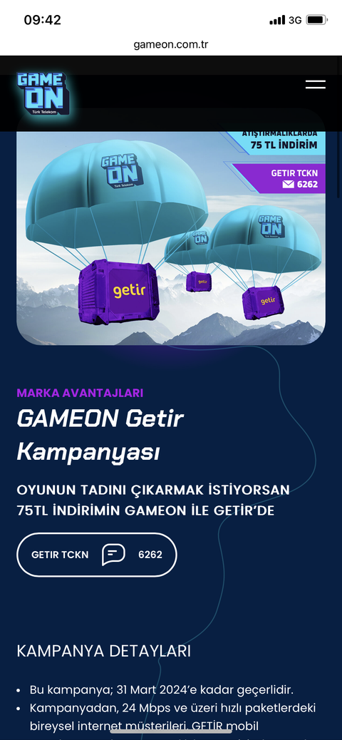 GameOn Getir 75 TL (TTKOM)