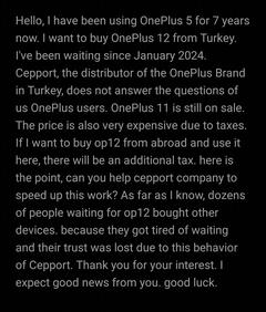 | OnePlus 12 | [ANA KONU] Cepport 3 aydır bekletiyor! Herkes Magic 6 Pro alıyor!