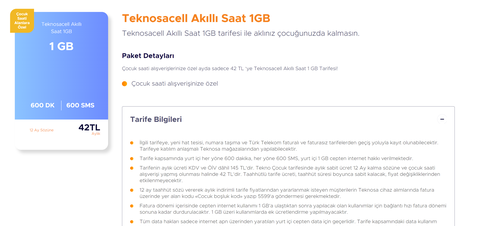 1 GB, 600 SMS/Dakika 79₺ (Akıllı Çocuk Saati Alana 29₺)  Teknosacell (Türk Telekom) ile sizlerle!