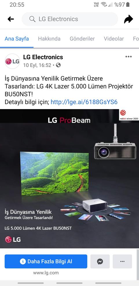 Muhteşem Lg Hu80ksw 4K projeksiyon