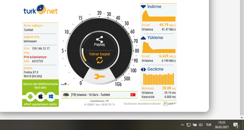 Fiberde Türknet'ten memnun olmayan var mı?