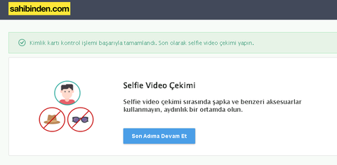 Sahibinden.com kimlik fotoğrafımı ve selfie videomu istiyor.