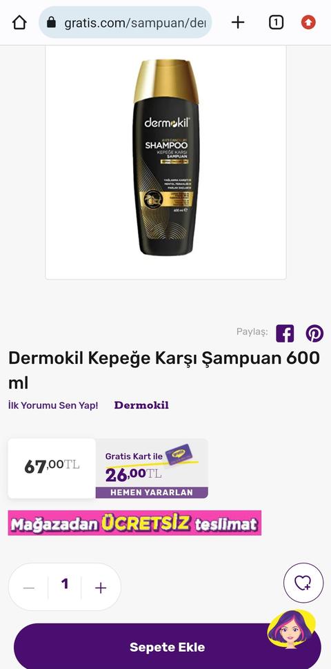 Dermokil Anti Dandruff Kepeğe Karşı Şampuan 600 ml 26TL