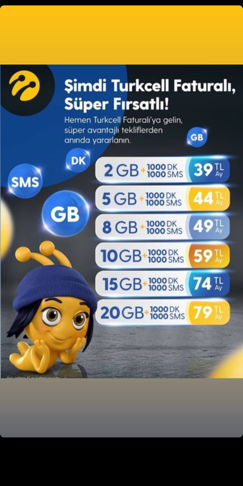 TURKCELL YENİ FATURALI TARİFELERİ...