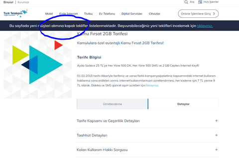 Türk Telekom faturalıya geçene 500 dk 2 gb 26 tl