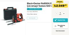 Black+Decker Rs890K/Qs Çok Amaçlı Akrep Testere 500 W 2049 TL