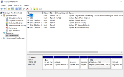 Tek diskli laptopta birden fazla disk görünmesi!