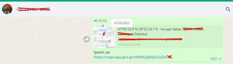 Whatsapp'a gelen (google maps) konum problemi