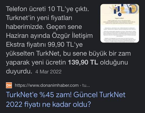 TürkNet'e Zam Geldi! (249,90TL Oldu!)