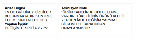 aldıgım tv bozuk çıktı servis onayladı ama