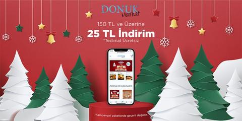 Donukmarket.com 150TL ye 25TL indirim - Yılbaşı indirimli paketi de dahil kampanyaya