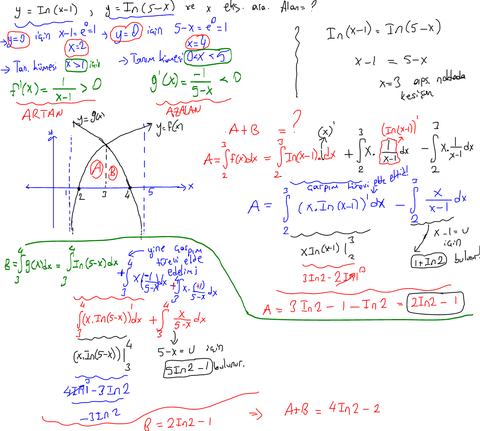 3 tane güzel integral alan sorusu yapabilecek var mi????