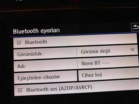 Passat bluetooth cihaz bulamama sorunu