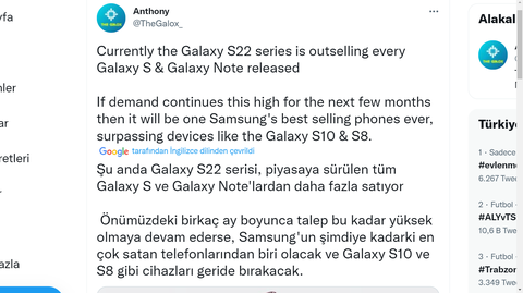 SAMSUNG GALAXY S22 VE S22 + [ANA KONU]