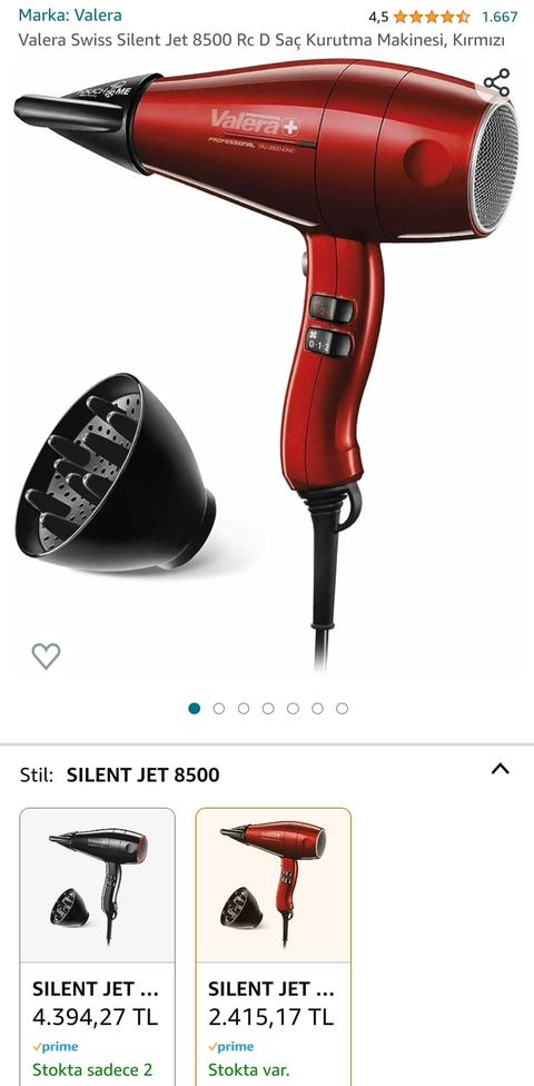 Valera Swiss Silent Jet 8500 Rc D Saç Kurutma Makinesi 2415TL