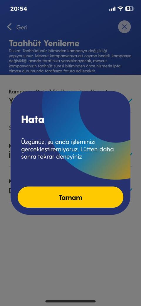 Turkcell mobil uygulama hatası
