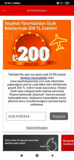 Vodafone Haftalık Çark hediyelerini buyrun yazalım