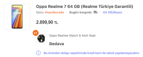 Kampanya bitti-Hepsiburada realme 7 alana watch s hediye