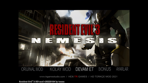 Resident evil 3 Nemesis HD Türkçe Yama (Bitmek üzere)