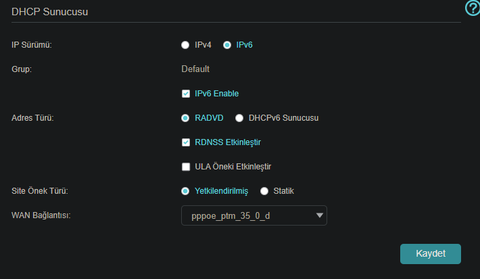 TurkNet TP-LINK TD-W9960 IPv6 Sorunu