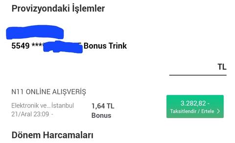 Bonus En uzun geceye özel 3000 TL İnternet harcamasına 250 Bonus