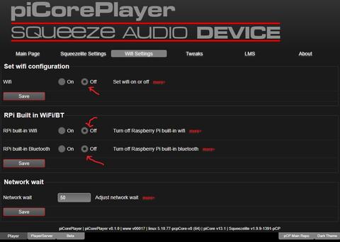 Raspberry Pi 4 için PiCorePlayer Ayarları