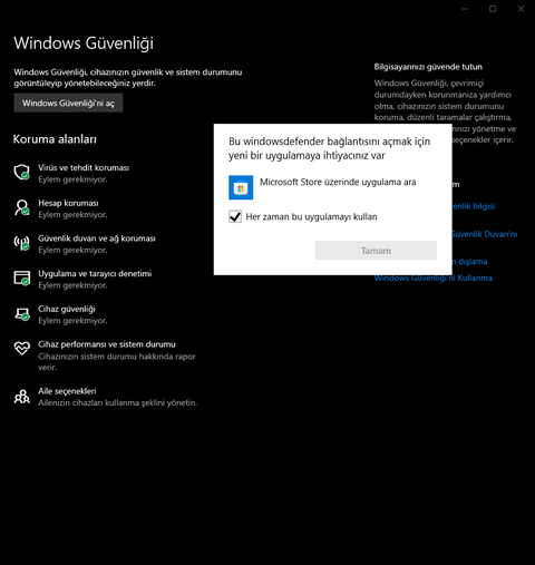 Windows Güvenliği Mağazada Ara Hatası