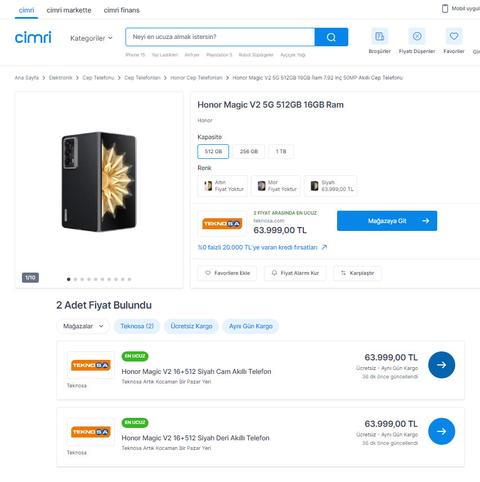 Honor Magic V2 [ANAKONU] enince katlanabilir telefon Türkiye önkayıta 4bin+sepet 4bin+8bin takasdest