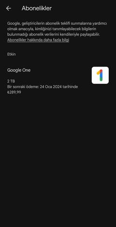 Google One - Yıllık Üyelik Uzatma Yöntemi