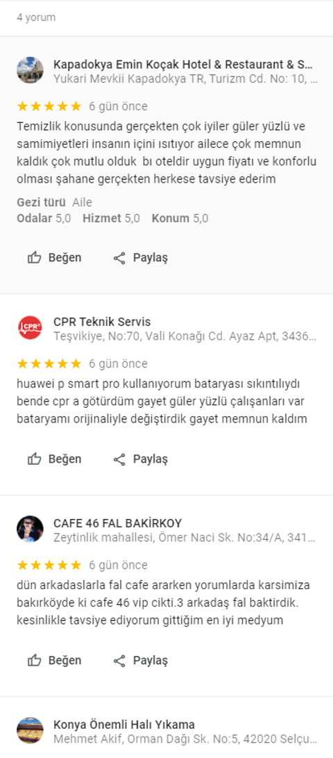 CPR Teknik'in Google Yorumları