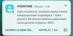 Vodafone Yarış Oyununu Oynayana Haftalık 2 GB Hediye!
