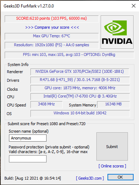 Temiz Sorunsuz MSI GeForce GTX1070 GAMING X 8GB