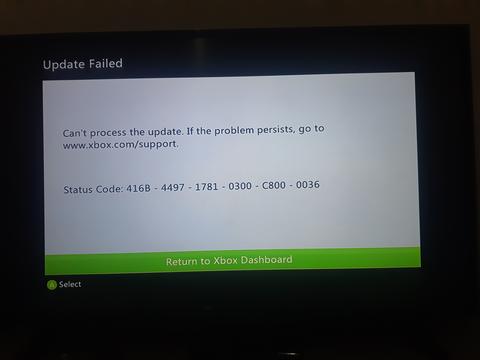 Xbox 360 güncellenmiyor.