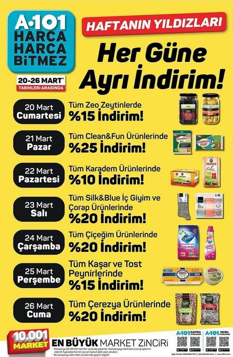 Her Güne Ayrı İndirim - A101 - 20/26 MART