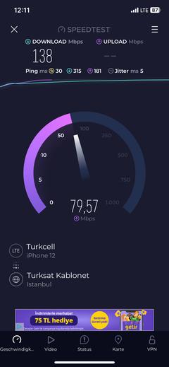 TÜM OPERATÖRLER 4,5G HIZ TESTİ [ANA KONU] 5G YE DOĞRU ADIM ADIM