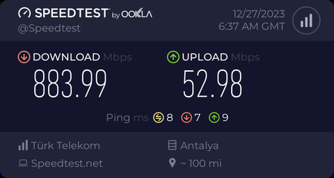 TÜRK TELEKOM 500-1000 MBPS İNTERNET KULLANICI DENEYİMLERİ (SPEEDTEST-FAST)