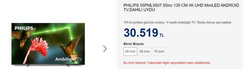 43"  Philips 43PUS8808/12  (Türkiye'ye Ne Zaman Gelir)