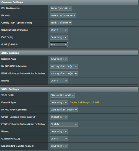 asus modemler de  (Sayısal DSL sayısal abone hattı)ayarı nasıl yapılır.