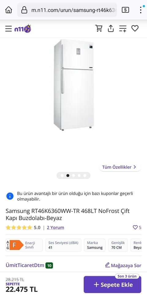 Samsung RT46K6360WW-TR 468LT NoFrost Buzdolabı 22500TL