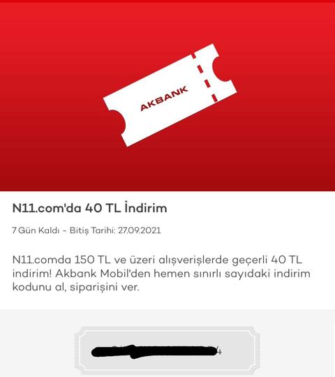 Akbank—N11.com’da 150/40 İndirim (Kategori Şartı)