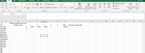 Excel'de formül yardımı