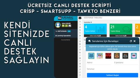 Ücretsiz Canlı Destek Sistemi - Türkçe - tawk.to - Crisp - Smartsupp Benzeri