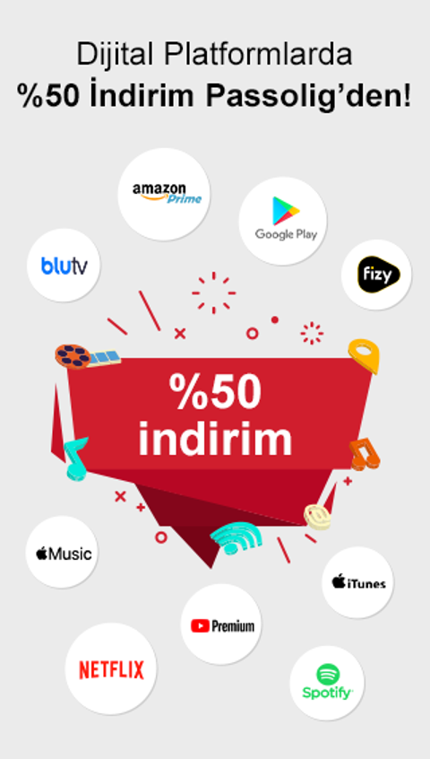 Dijital Platformlarda %50 İndirim Passolig'den! (Aylık en fazla 20 TL)