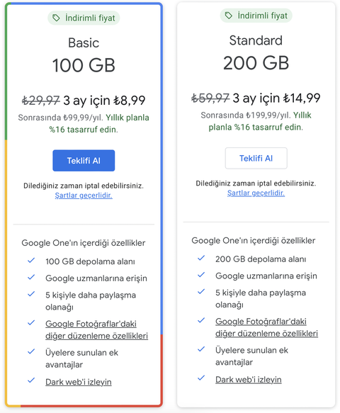 Google One İndirimleri