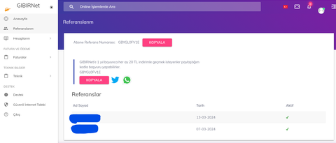 Gıbırnet Referans kodu ile İNDİRİM başladı