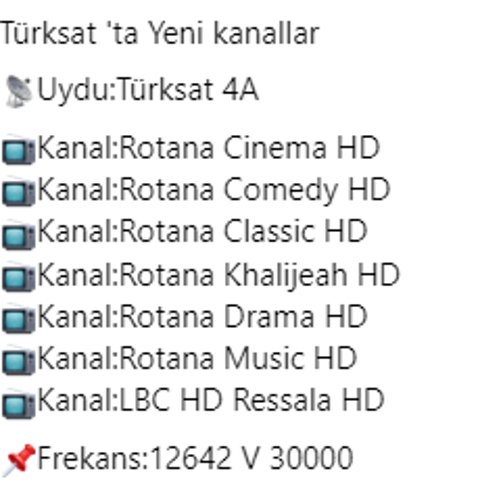 Türksat HD Son Değişiklikler