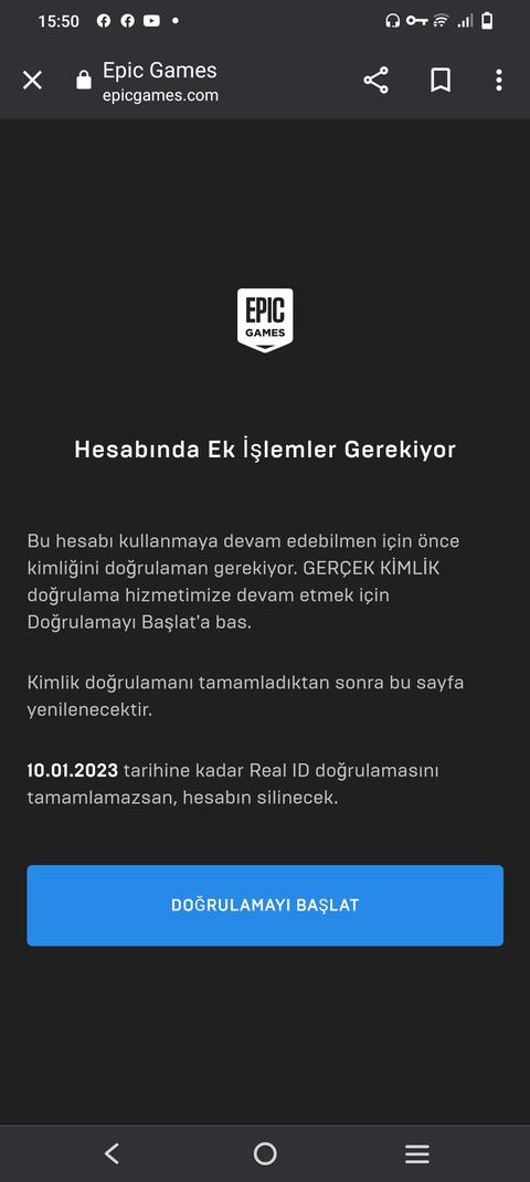 Epic games hesabınızda ek işlem gerekiyor diyor